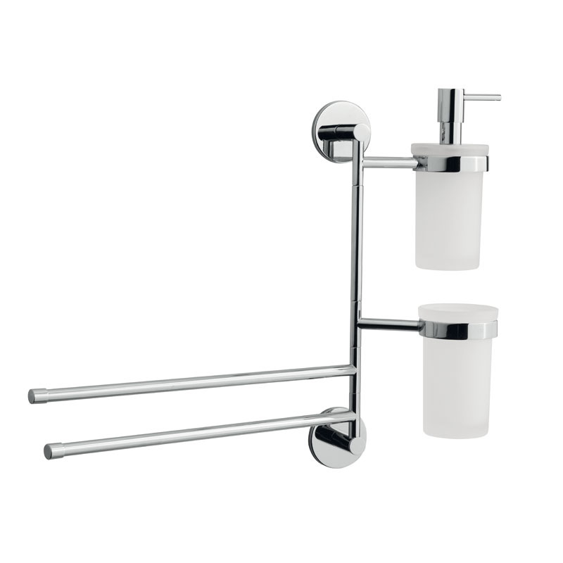 Dosatore con porta spazzolino e 2 porta salviette Nove Linea G