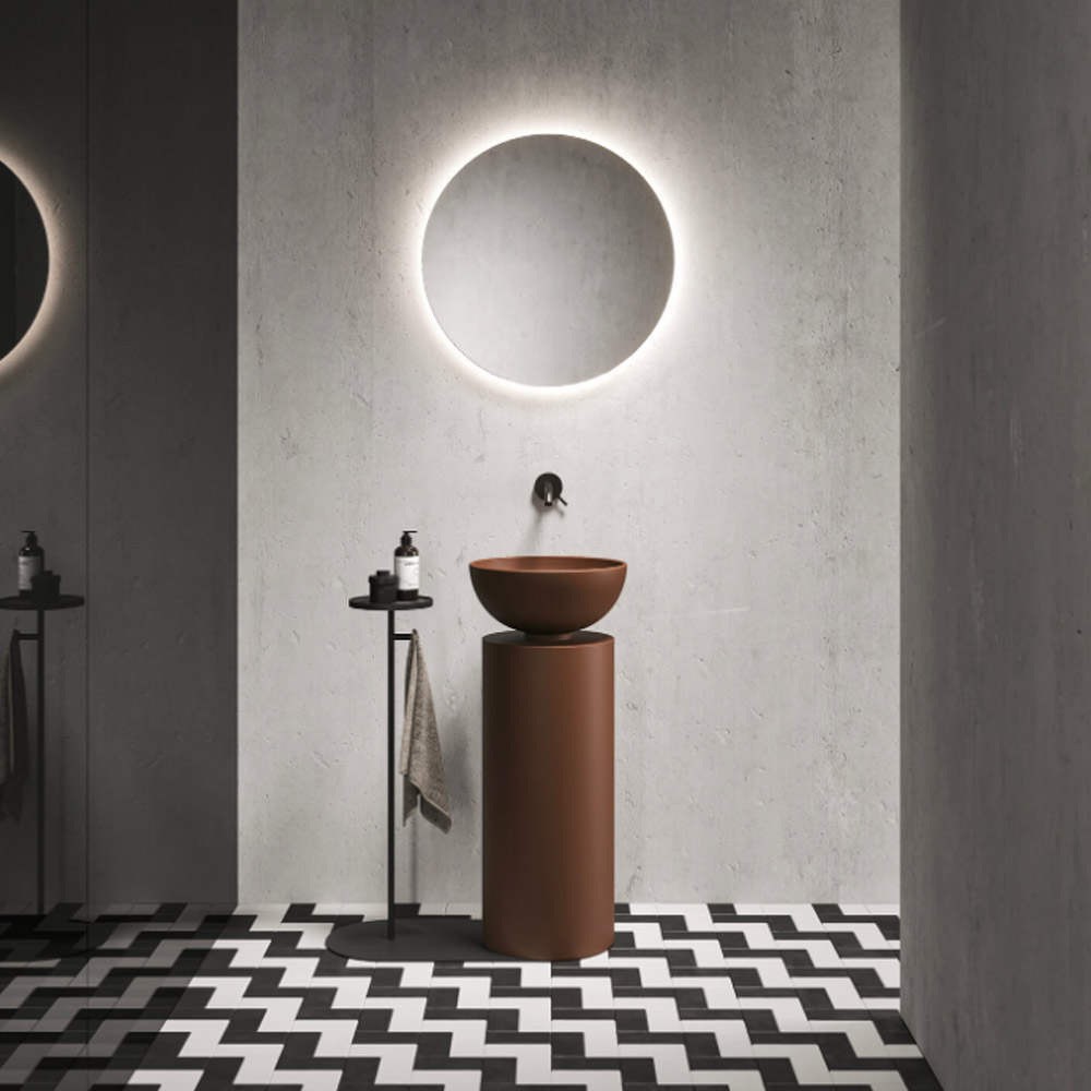 Lavabo freestanding in Cemento Argilla Saba Milldue