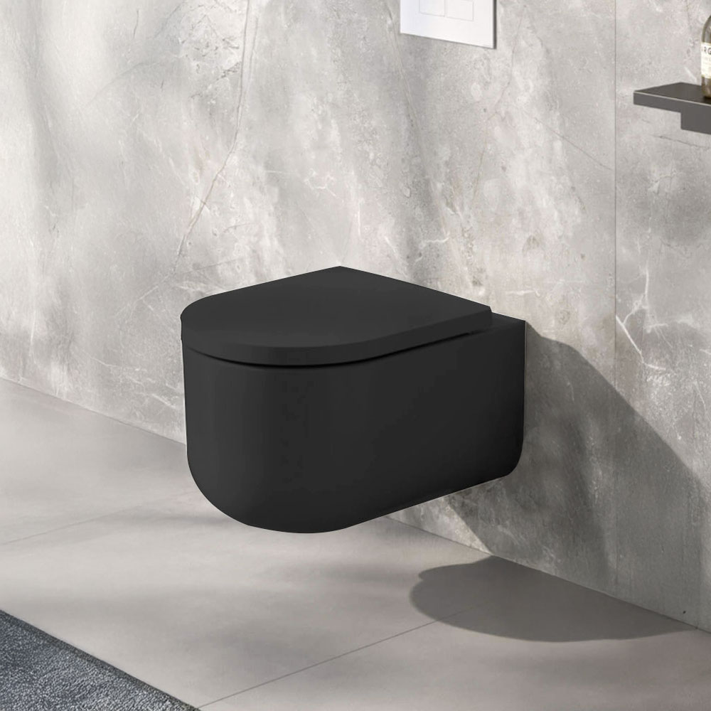 Wc sospeso finitura Nero Opaco in ceramica mod. Stino Hafro