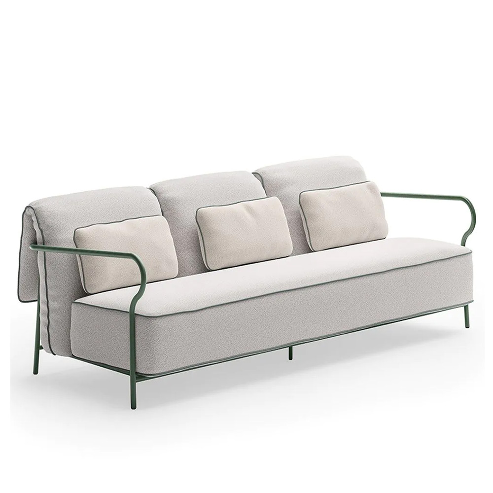 Divano a tre posti da giardino in tessuto Salò