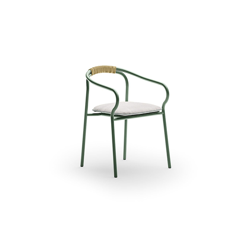 Sedia da giardino con cuscino in tessuto Salò