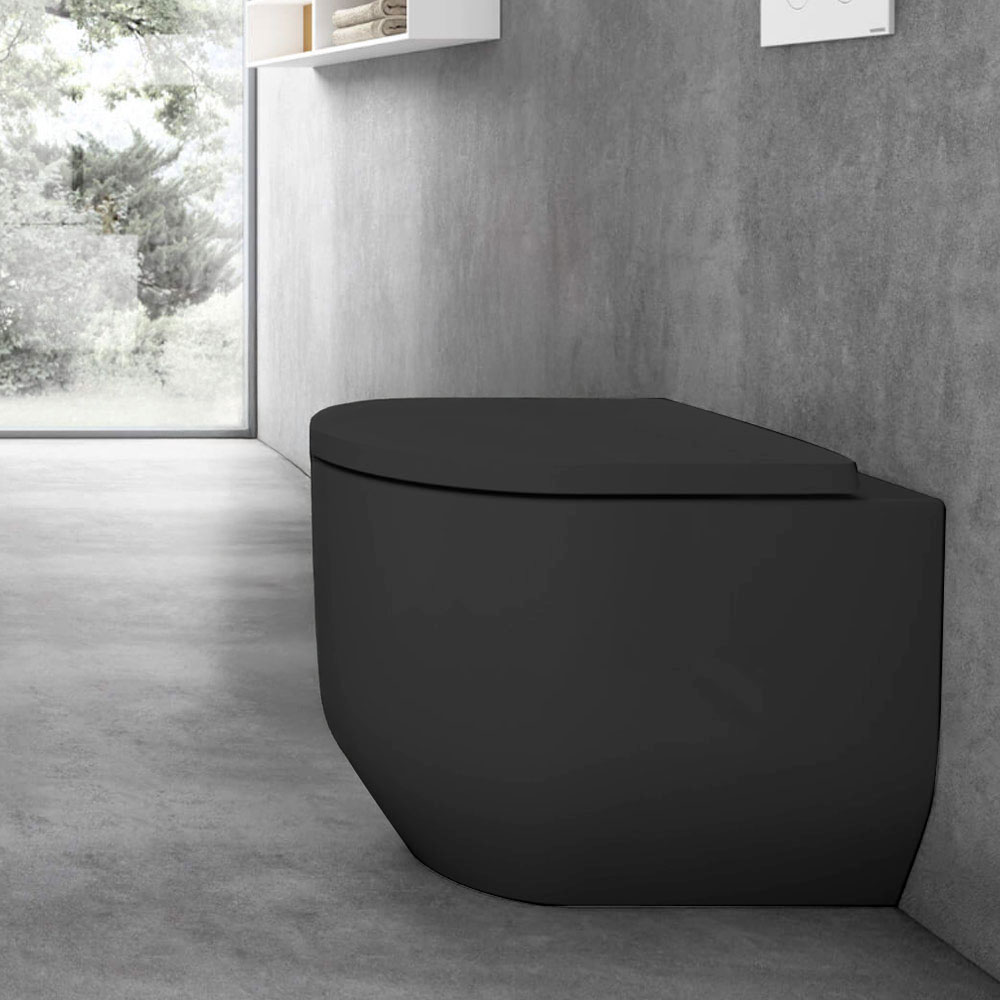 Wc a terra Nero Opaco in ceramica modello Stino Hafro
