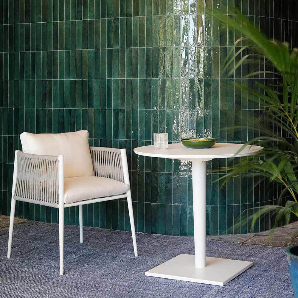 Tavolo rotondo in alluminio bianco Luce