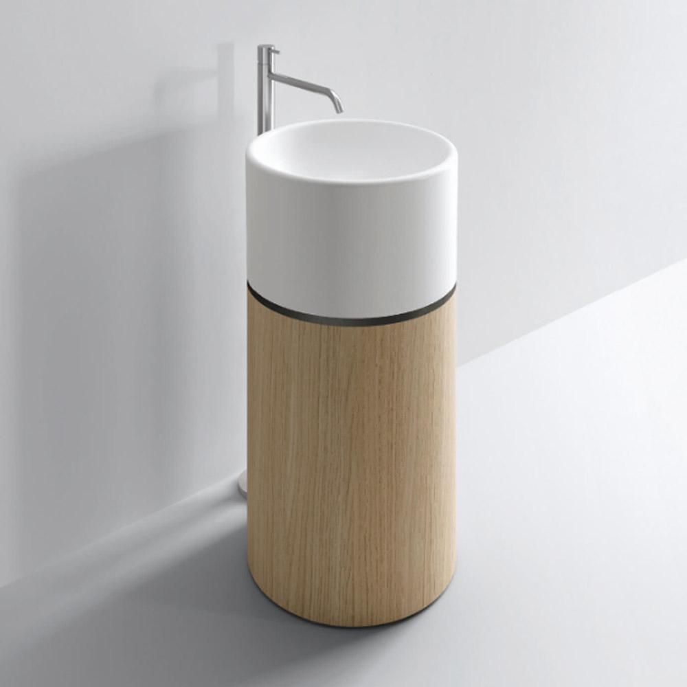 Lavabo freestanding Roma I in ceramica bianca Milldue