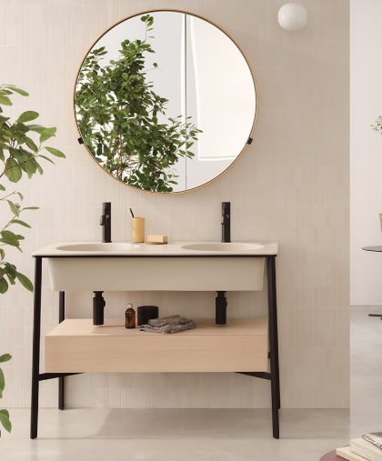 Lavabo doppio con struttura Catini Ceramica Cielo