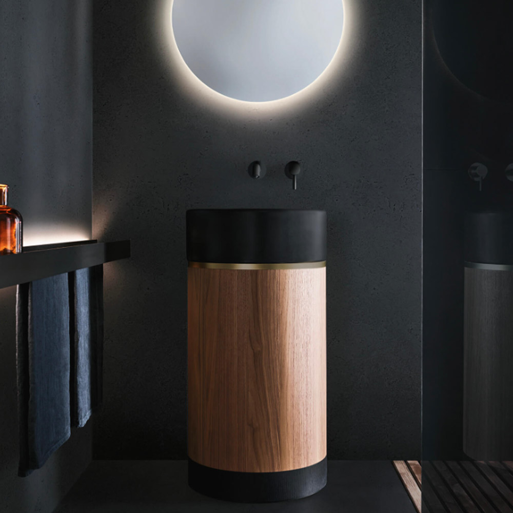 Lavabo freestanding in ceramica nera opaca Roma II Milldue