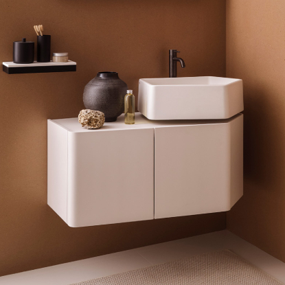 Mobile Kanto 87 con lavabo d'appoggio Ceramica Cielo