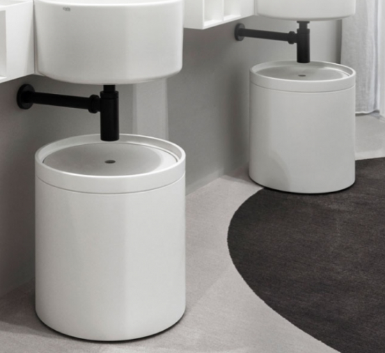 Pouf tondo Otto Elle Ceramica Cielo