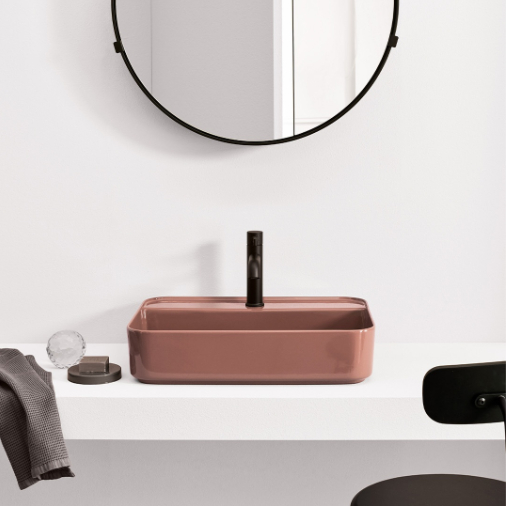 Lavabo da appoggio rettangolare Comfort Ceramica Cielo