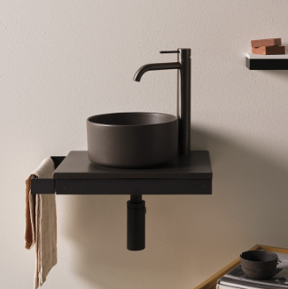 Lavabo da appoggio minimo tondo Shui Comfort Ceramica Cielo