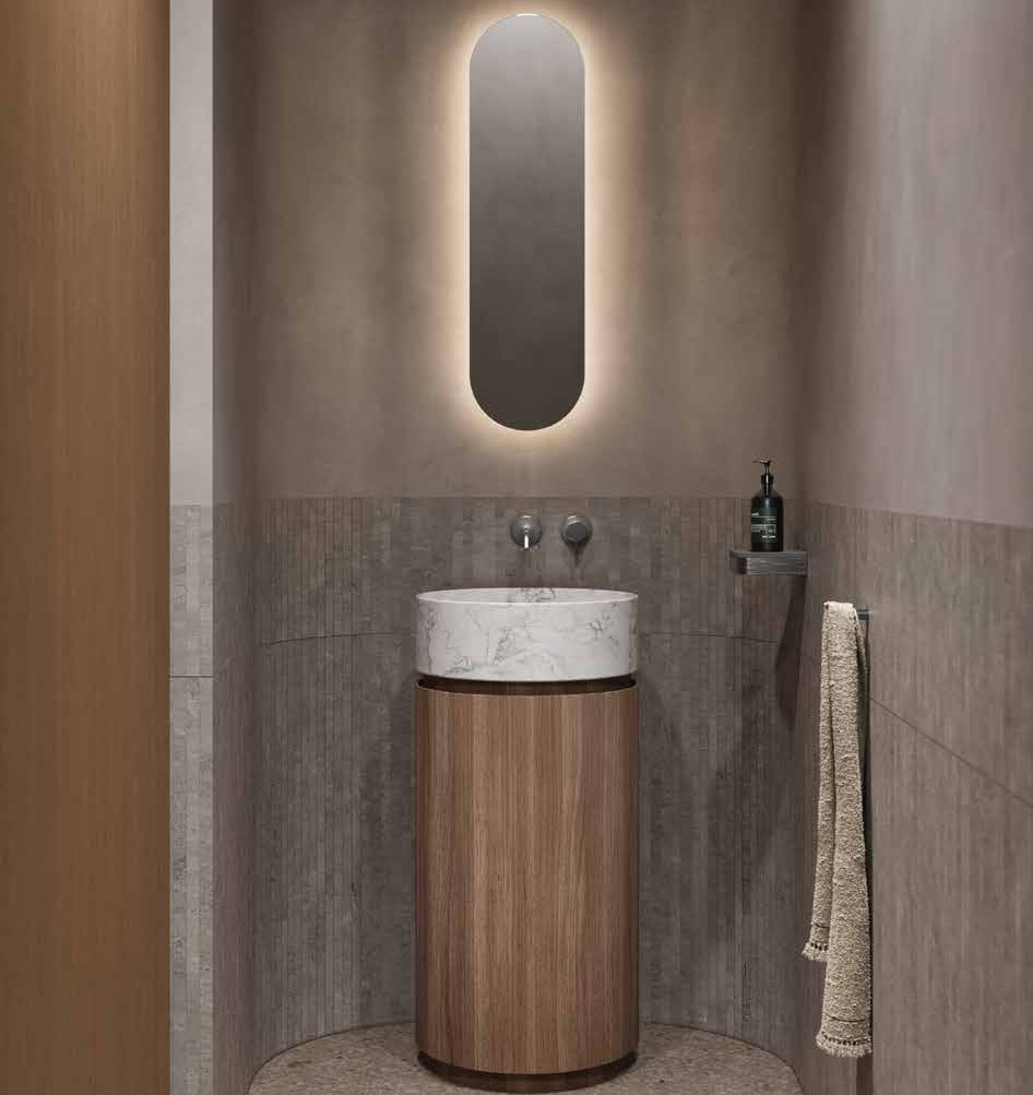 Mobile bagno con lavabo in marmo Mod Nic Design