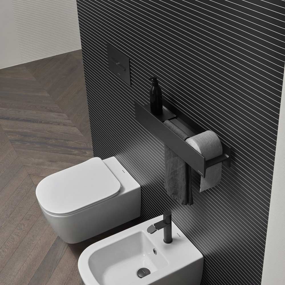 Mensola L.54 cm con porta-salviette e porta-carta LMcombi antoniolupi