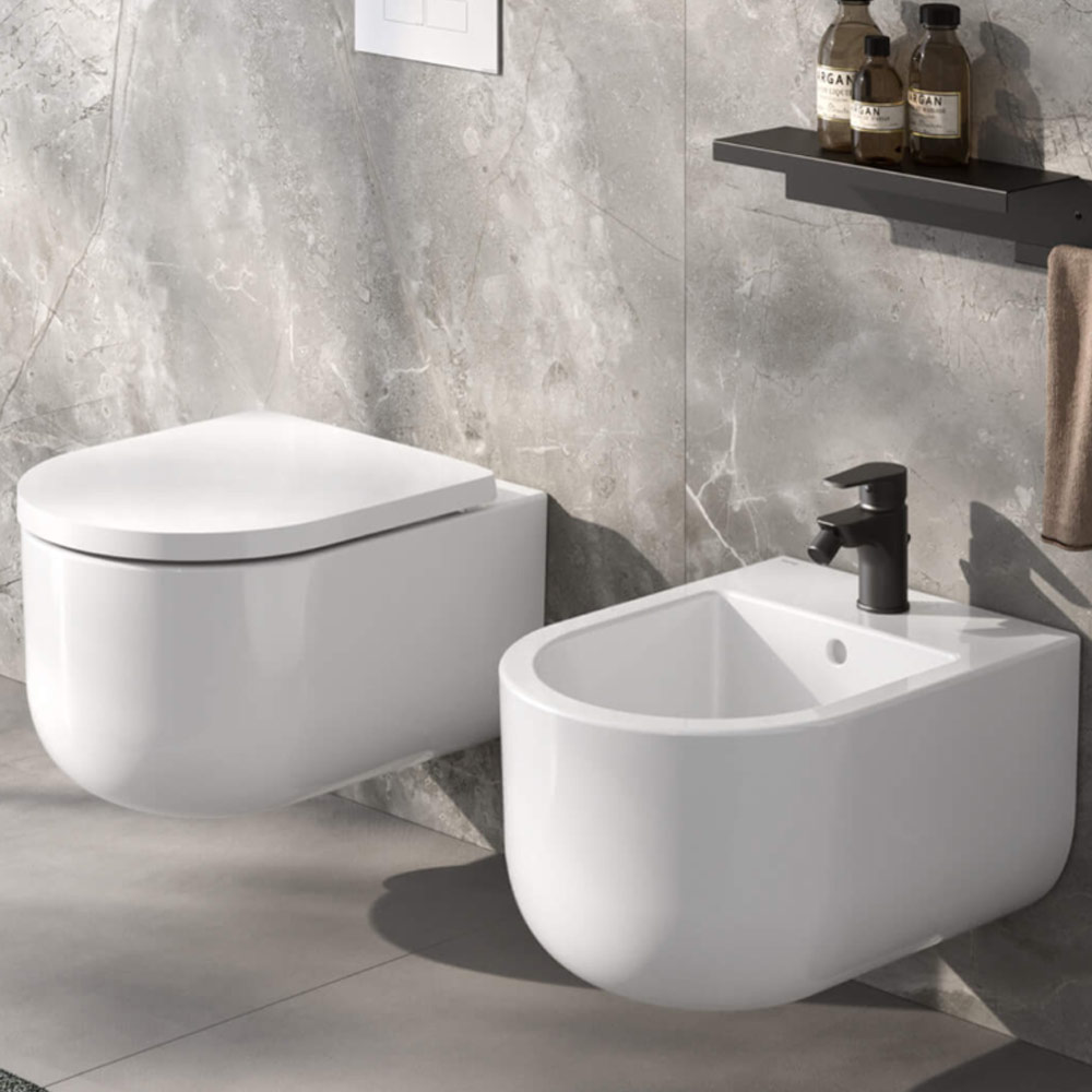 Wc sospeso in ceramica Stino Hafro