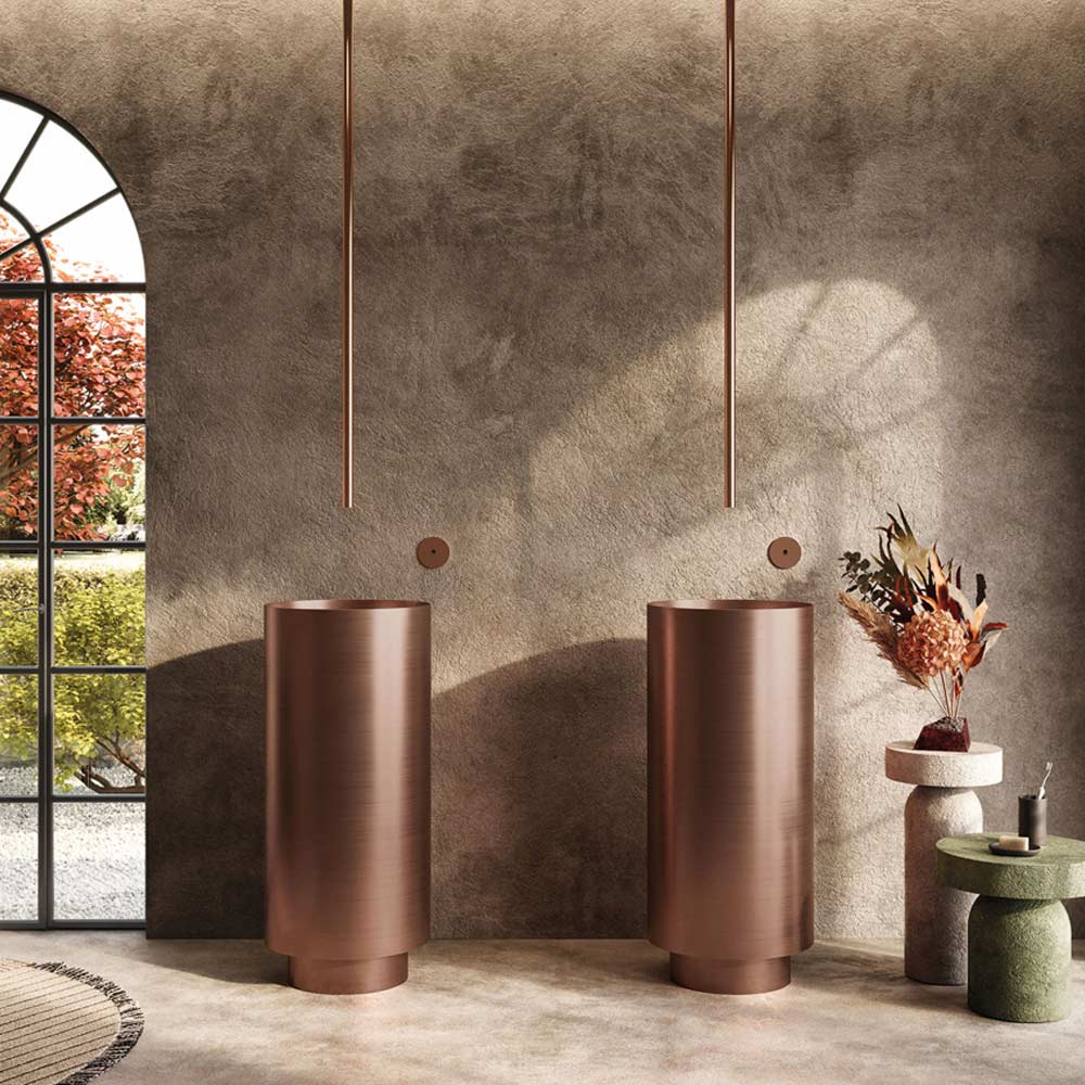 Lavabo freestanding con rubinetteria elettronica Newform