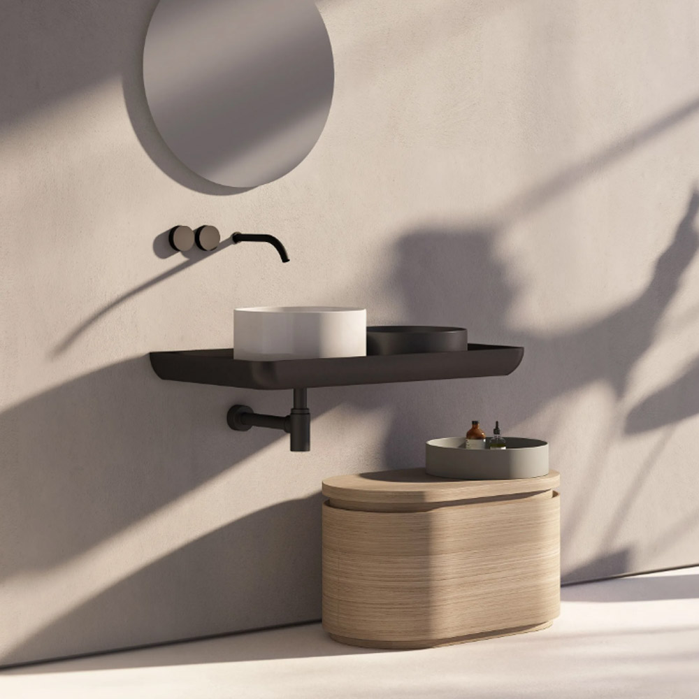 Lavabo sospeso in ceramica di varie finiture Mediterraneo 88 Nic Design