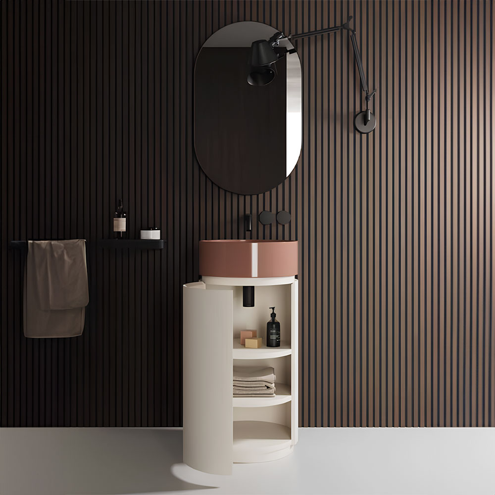 Lavabo in ceramica con mobile contenitivo Nic Design