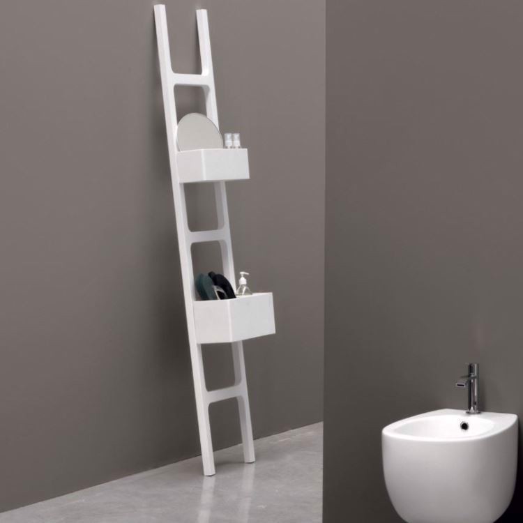 Scala porta asciugamani con vano porta oggetti Oltre Nic Design