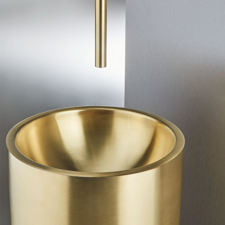 Lavabo freestanding rotondo con scarico a pavimento Neve Rubinetterie