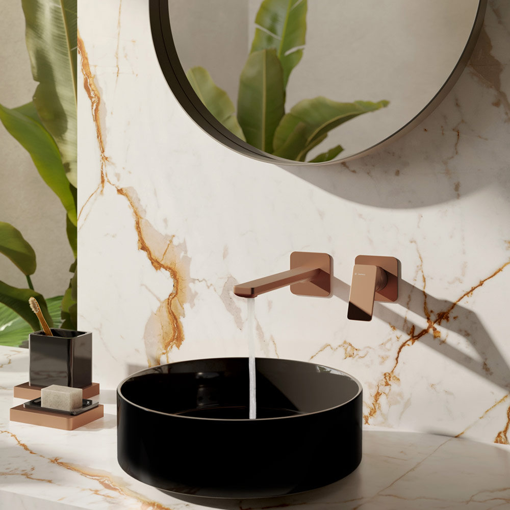 Miscelatore lavabo a parete a due fori B-Easy Newform