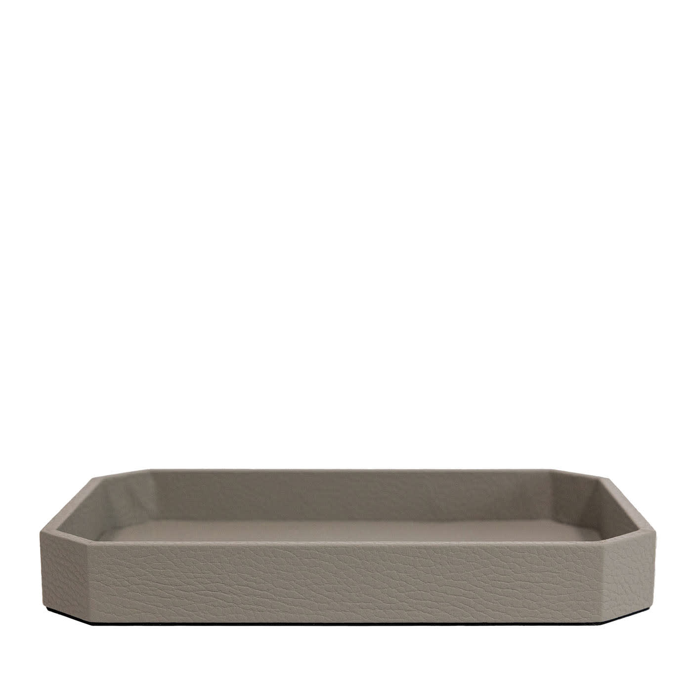 Vide-poche Del Monte media in pelle Grigio Luna