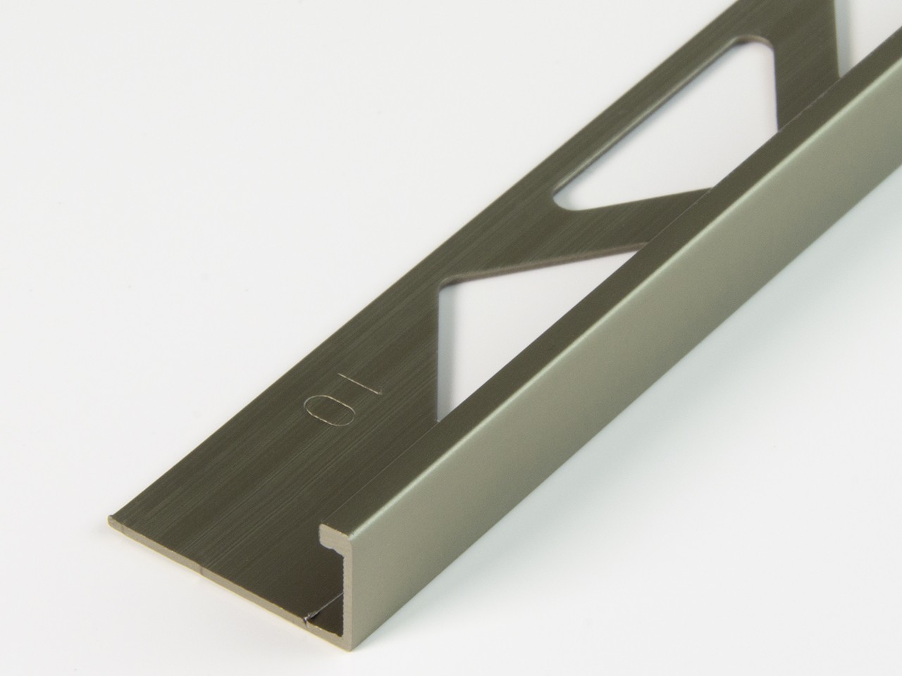 Profilo Angolare Global Floor Alluminio Anodizzato Titanio Spessore 10mm Lunghezza 2,7m-74402