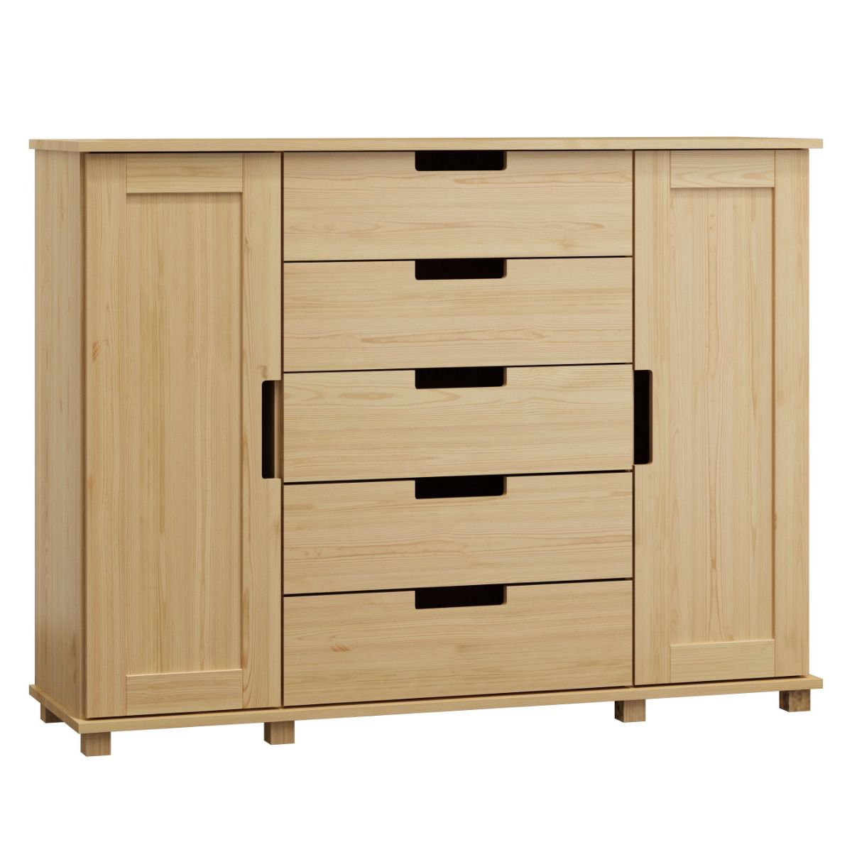 Cassettiera "004", pino massiccio, finitura naturale - 120 x 120 x 42 cm (h x l x p)