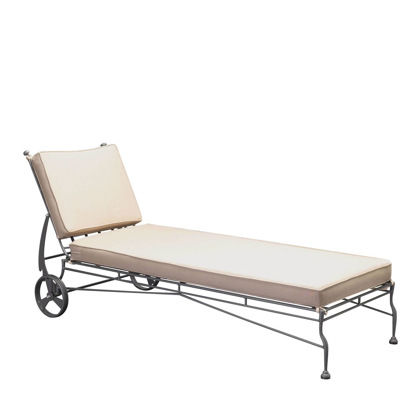 Chaise Lounge da esterno in acciaio grigio Intreccio