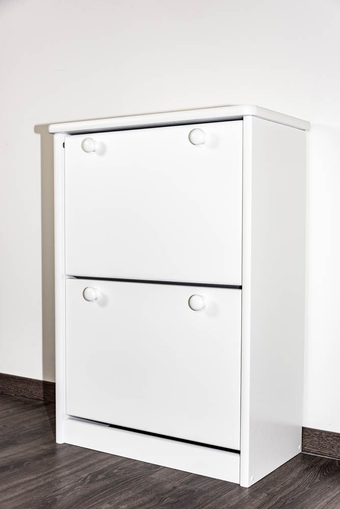 Scarpiera in pino massello bianco "Junco 215" - 80 x 58 x 30 cm