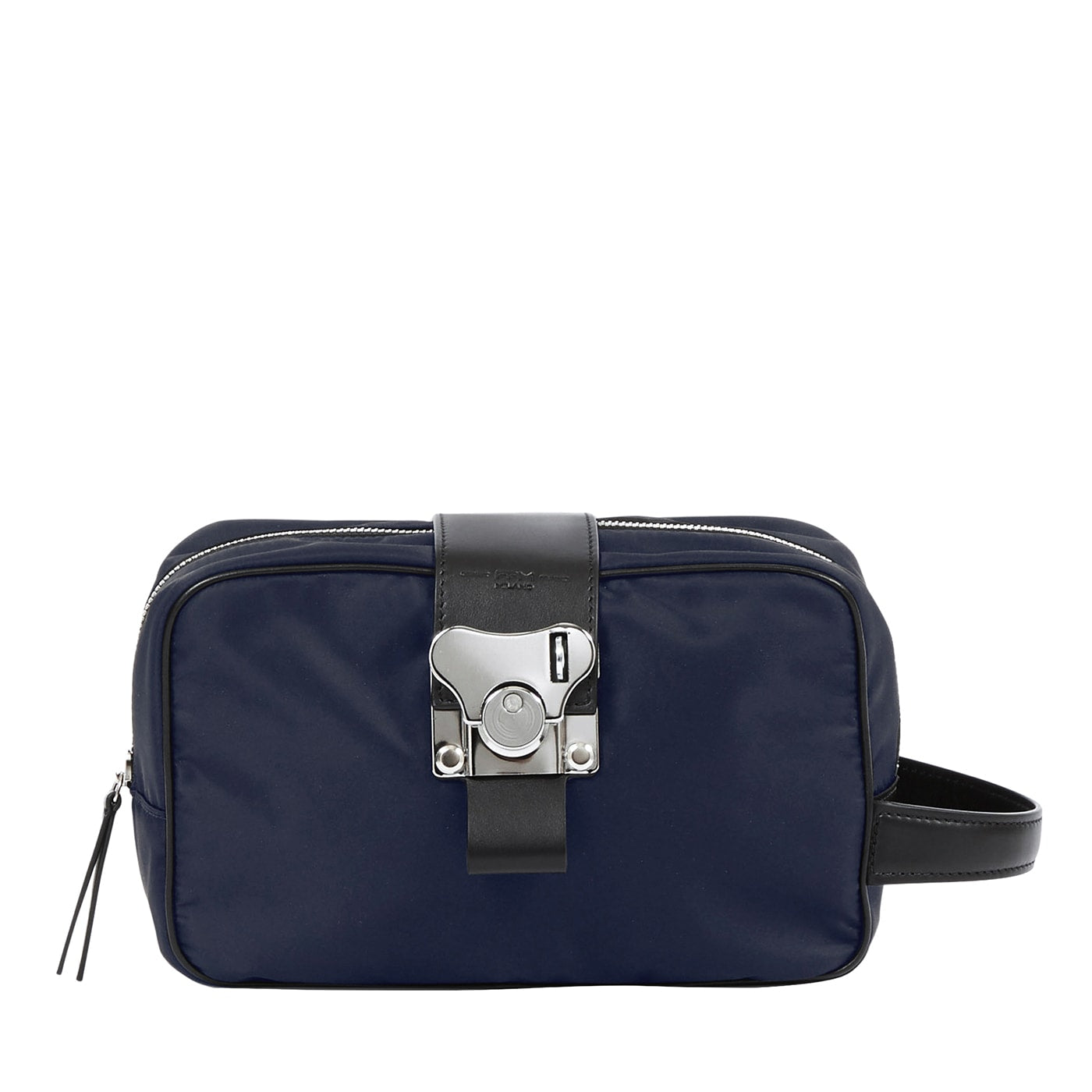 Borsa da toilette blu a farfalla