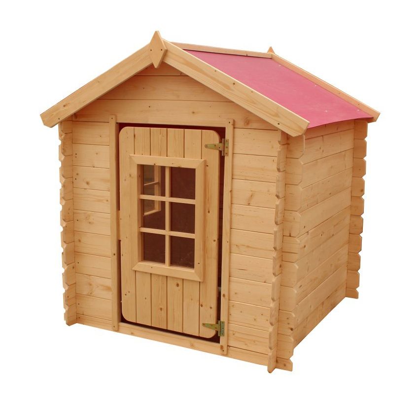 Casetta per bambini "Happy Park" Rosso - 1,05 x 1,05 - listelli da 13 mm