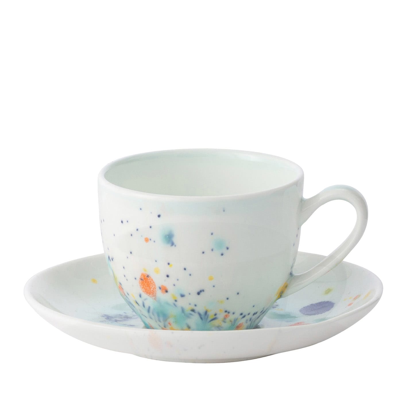 Set di due tazze da caffè e piattino Seabed Blue