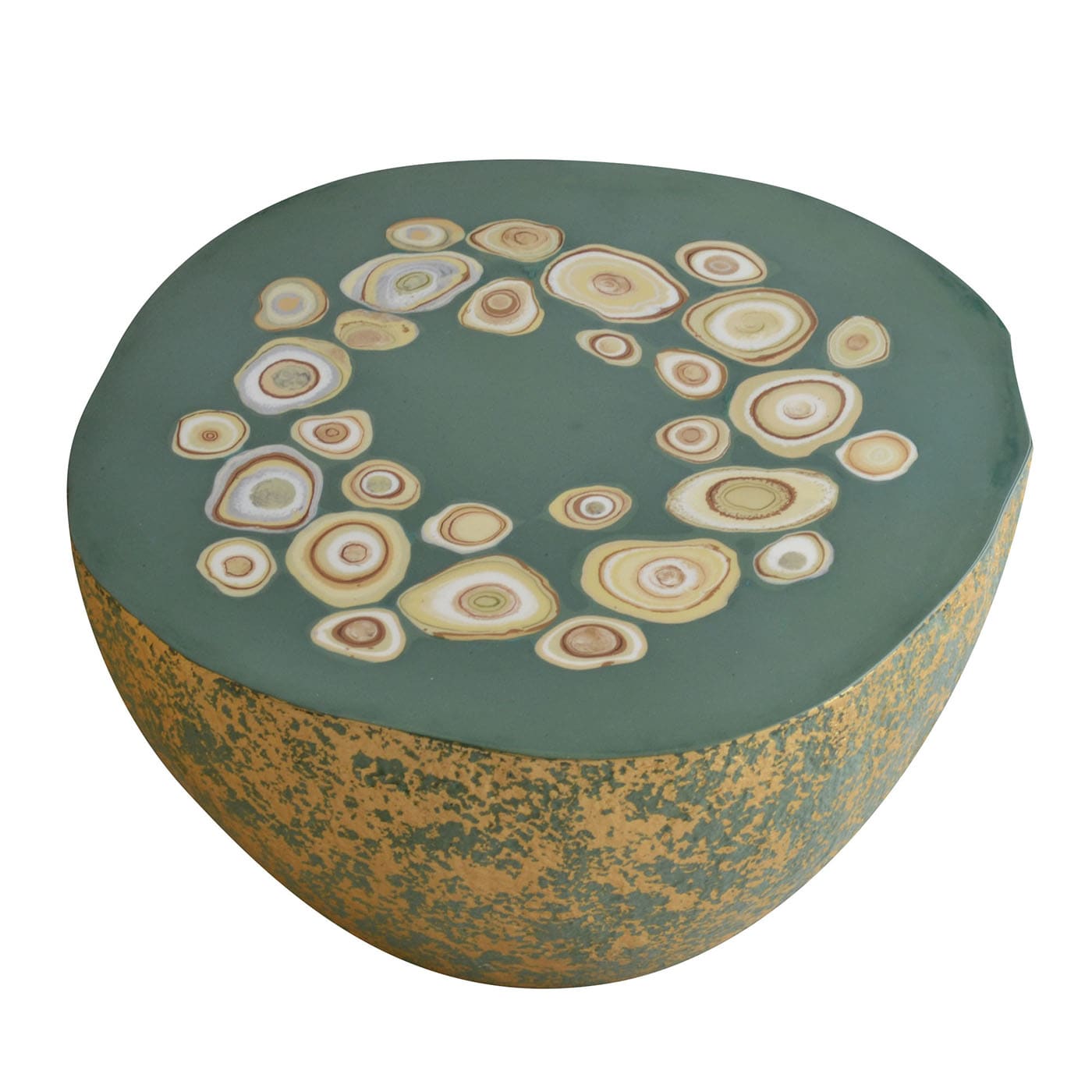 BonBon Tavolino irregolare dorato e verde #2