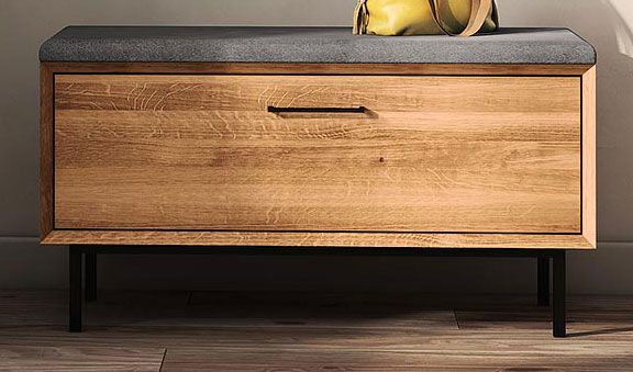 Cassapanca / Scarpiera "Kumeu" 58, faggio massello, oliato - 52 x 97 x 45 cm (h x l x p)