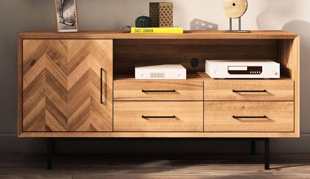 Cassettiera "Kumeu" 26, faggio massello, oliato - 65 x 144 x 45 cm (h x l x p)