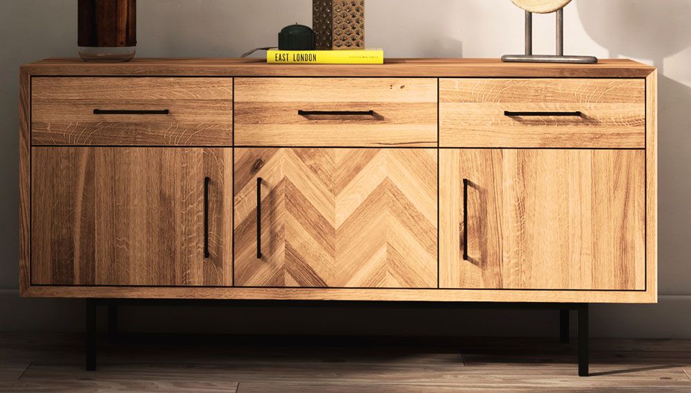 Cassettiera "Kumeu" 29, faggio massello, oliato - 65 x 144 x 45 cm (h x l x p)