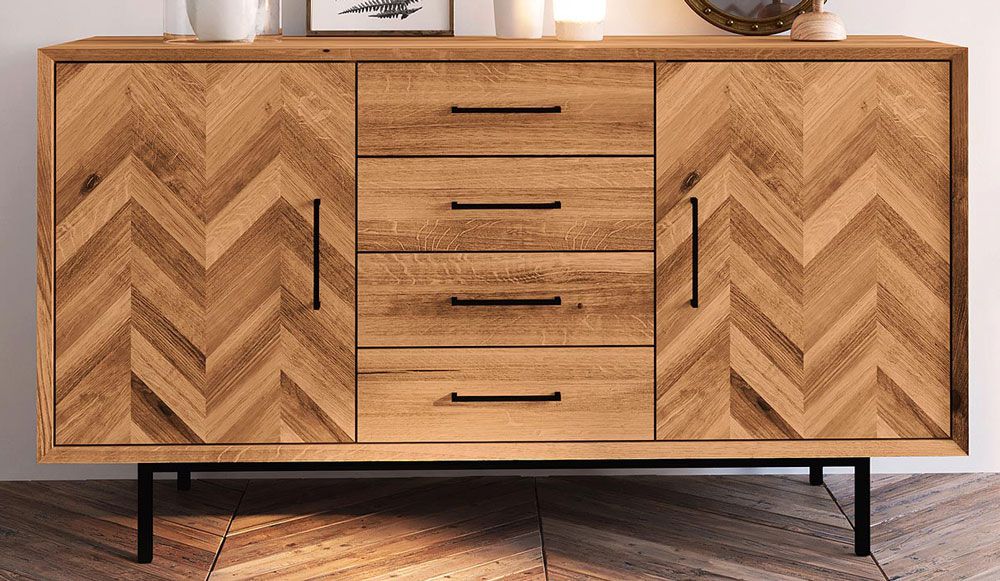 Cassettiera "Kumeu" 36, faggio massello, oliato - 80 x 144 x 45 cm (h x l x p)