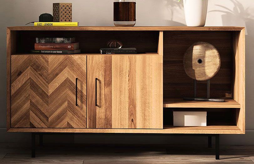 Cassettiera "Kumeu" 37, faggio massello, oliato - 80 x 144 x 45 cm (h x l x p)