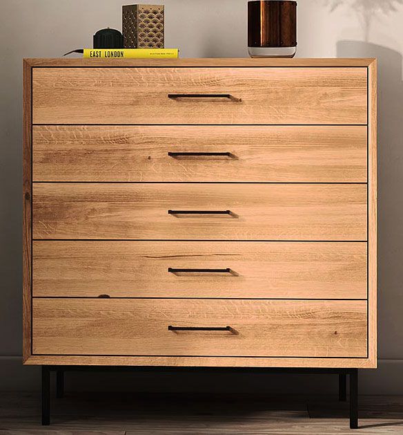 Cassettiera "Kumeu" 44, faggio massello, oliato - 95 x 97 x 45 cm (h x l x p)