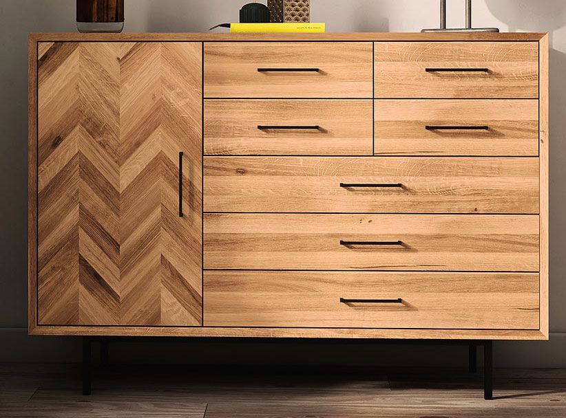 Cassettiera "Kumeu" 49, faggio massello, oliato - 95 x 144 x 45 cm (h x l x p)