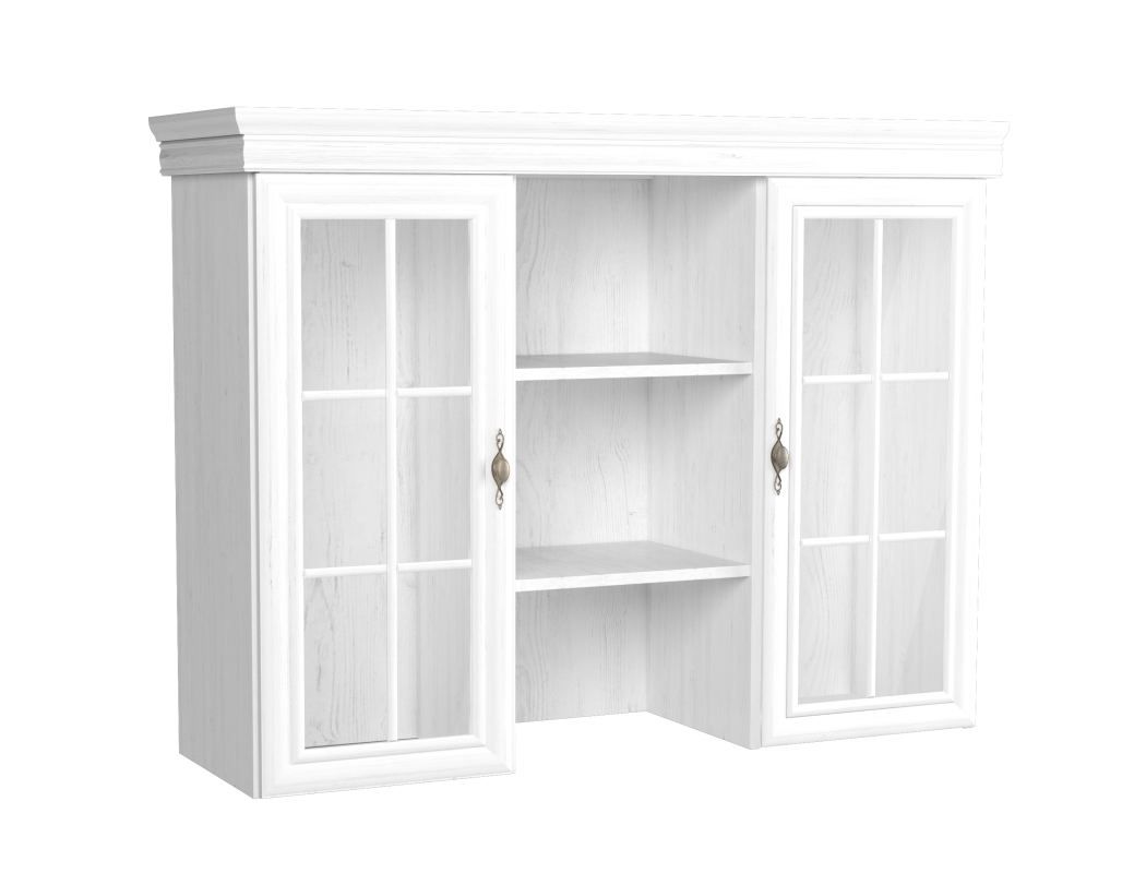 Vetrinetta modulare per cassettiera "Sentis" 04, pino bianco - 97 x 128 x 40 cm (h x l x p)