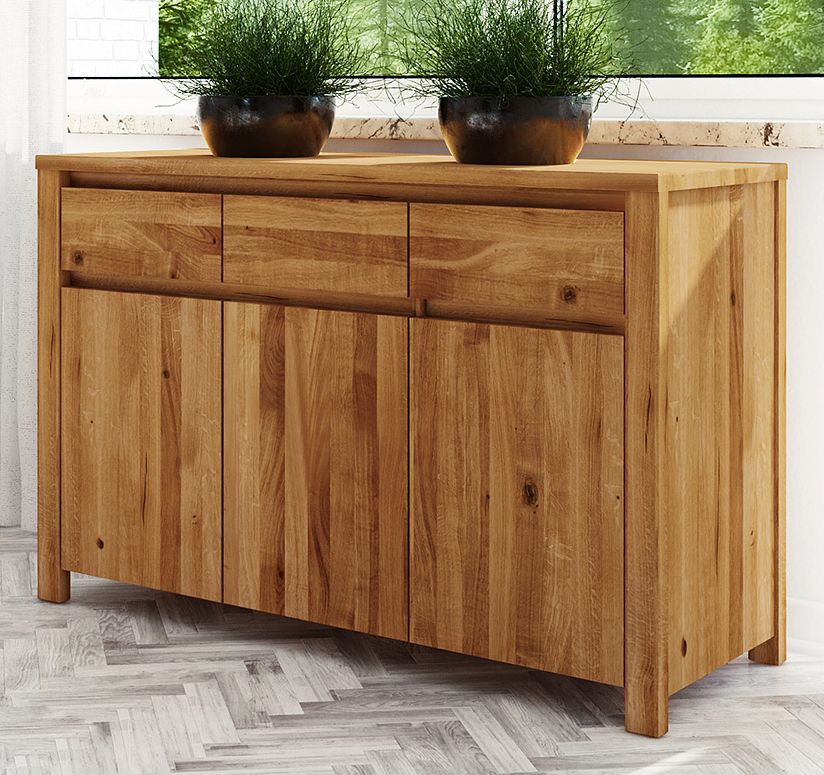 Cassettiera "Tasman" 14, rovere massello selvatico, oliato - 77 x 115 x 45 cm (h x l x p)