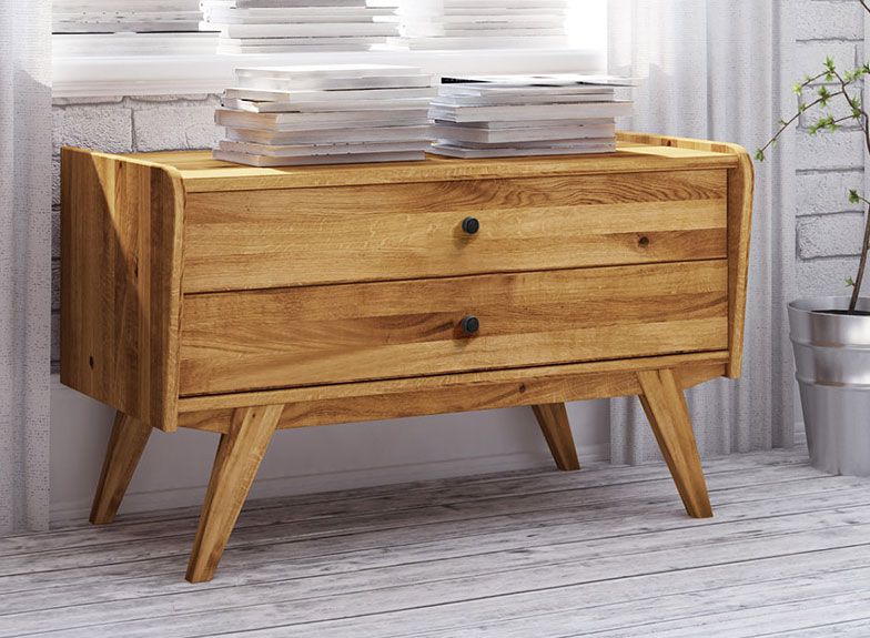 Cassettiera "Otago" 07, rovere massello selvatico, oliato - 61 x 100 x 50 cm (h x l x p)