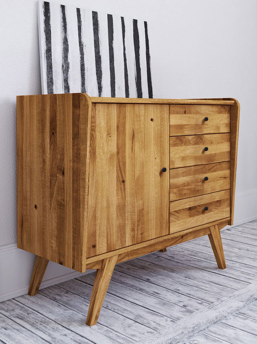 Cassettiera "Otago" 10, rovere massello selvatico, oliato - 90 x 100 x 50 cm (h x l x p)