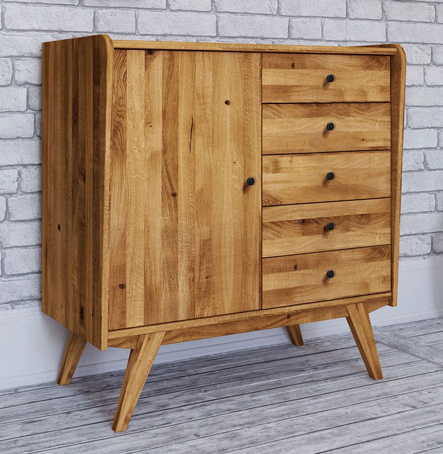 Cassettiera "Otago" 15, rovere massello selvatico, oliato - 105 x 100 x 50 cm (h x l x p)