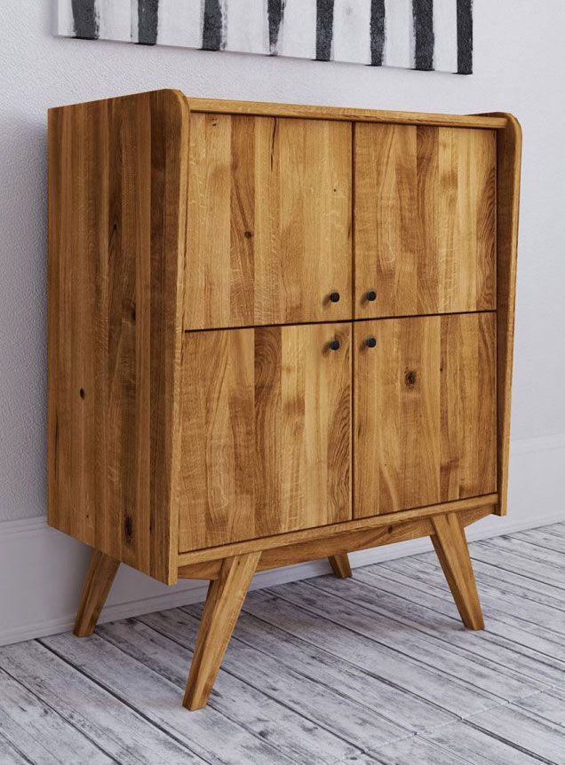 Cassettiera "Otago" 16, rovere massello selvatico, oliato - 105 x 80 x 50 cm (h x l x p)