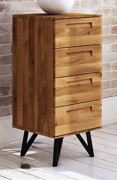 Cassettiera "Masterton" 07, rovere massello selvatico, oliato - 100 x 45 x 45 cm (h x l x p)