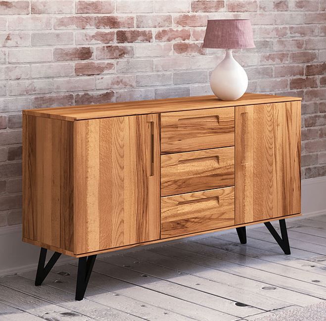 Cassettiera "Masterton" 08, faggio massello, oliato - 81 x 136 x 45 cm (h x l x p)