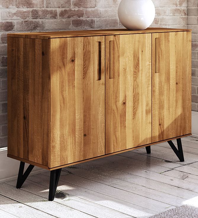 Cassettiera "Masterton" 10, rovere massello selvatico, oliato - 100 x 136 x 45 cm (h x l x p)