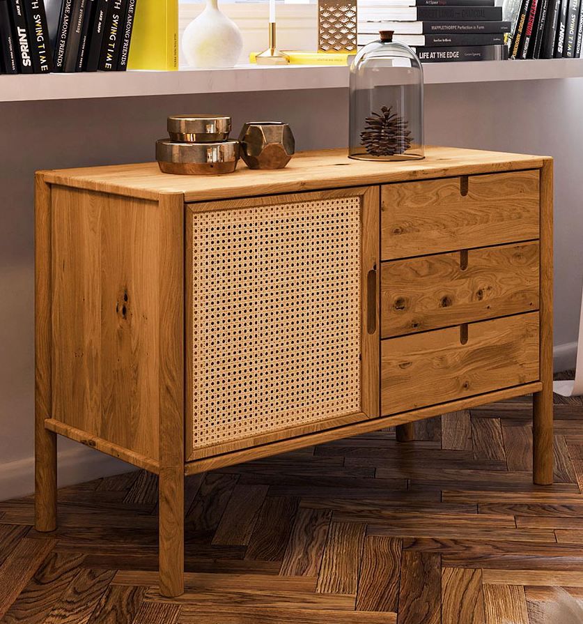 Cassettiera "Wellsford" 16, rovere massello selvatico, oliato - 69 x 97 x 46 cm (h x l x p)