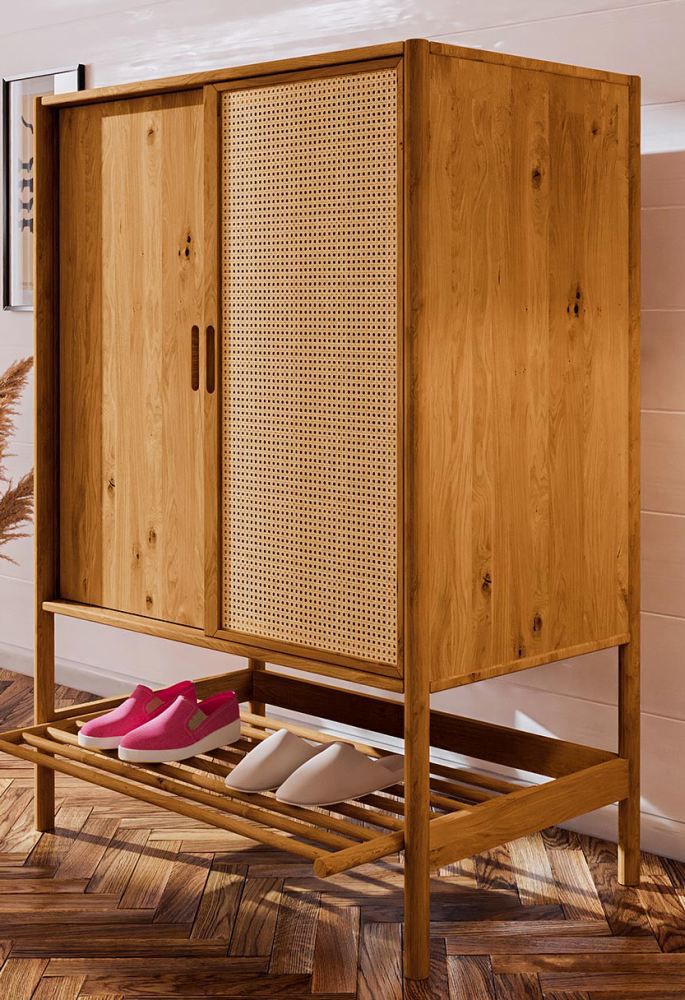 Armadio ingresso "Wellsford" 42, rovere selvatico, oliato - 150 x 108 x 46 cm (h x l x p)